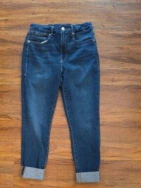 Good American Cuffed Dark Blue Women's Jeans Sz 12 / 32